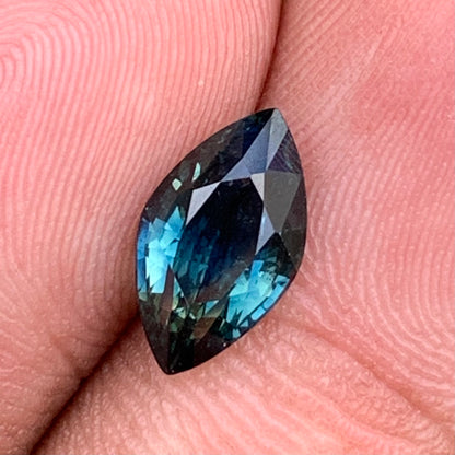 Bicolor Sapphire Teal Blue &amp; Yellow Certified Marquise Heated Only 2.17 Ct Natural Loose Gemstone for Jewelry Making