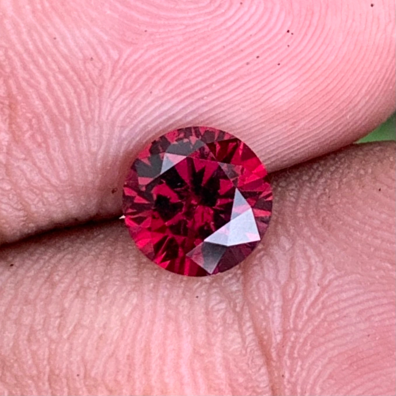 Red Garnet 6.8 mm Round 1.51 Ct Natural Loose Gemstone For Jewelry Making