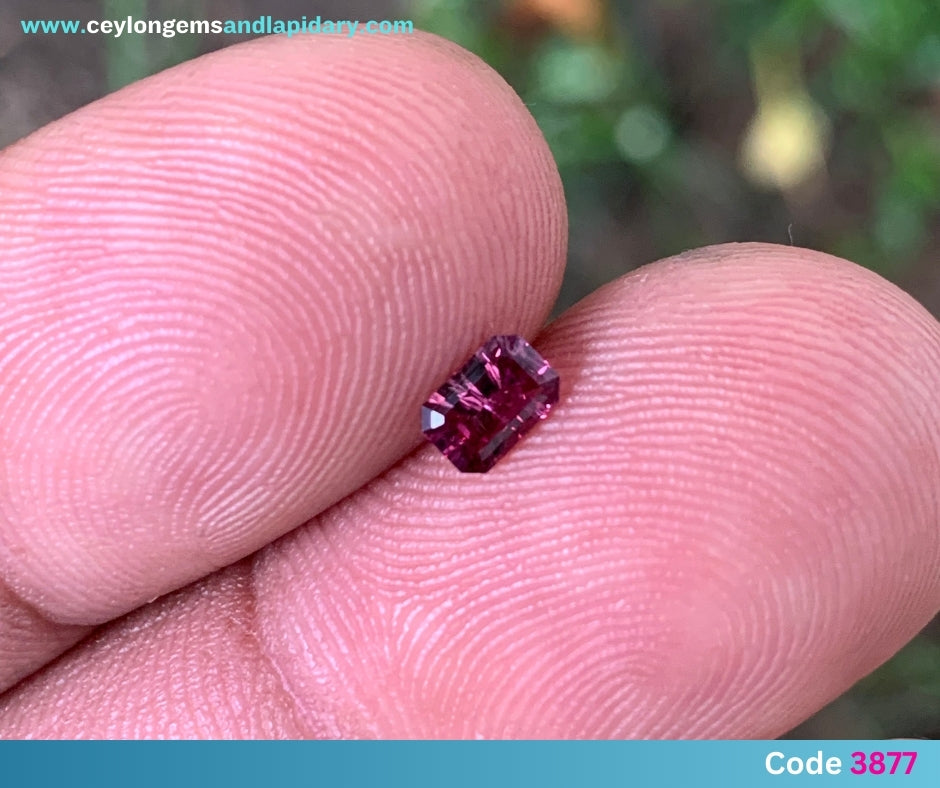 ✨ Red Garnet Concave Fantasy Emerald Cut 0.34 Ct Natural Loose Gemstone 💎