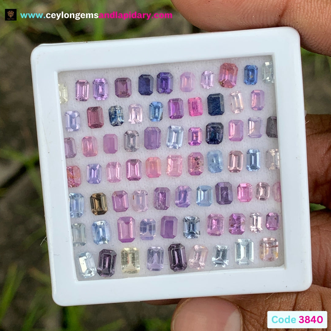 Unheated Sapphire Emerald Cut Parcel 17.68 Ct / 73 Multicolor Stones 💎✨