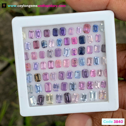 Unheated Sapphire Emerald Cut Parcel 17.68 Ct / 73 Multicolor Stones 💎✨