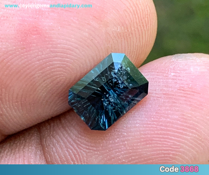 Teal Blue Spinel - Concave Fantasy Emerald Cut, 2.44 Ct 💎