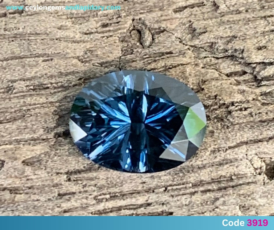 ✨ Teal Blue Spinel Concave Cut / Fantasy Cut Oval 1.23 Ct Natural Loose Gemstone 💎