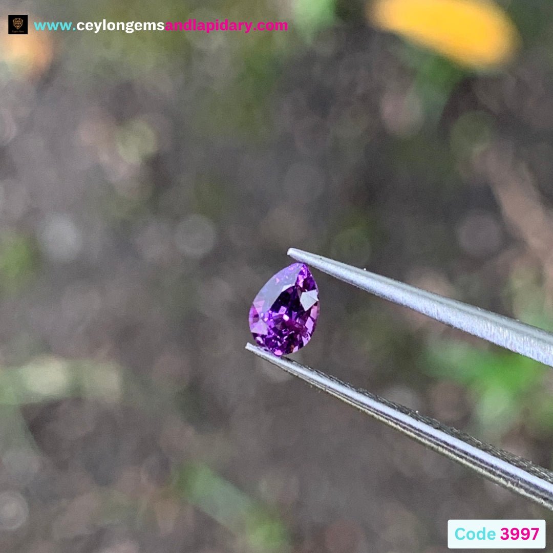 Purple Sapphire Pear Heated Only 0.28 Ct Natural Loose Gemstone 💎✨