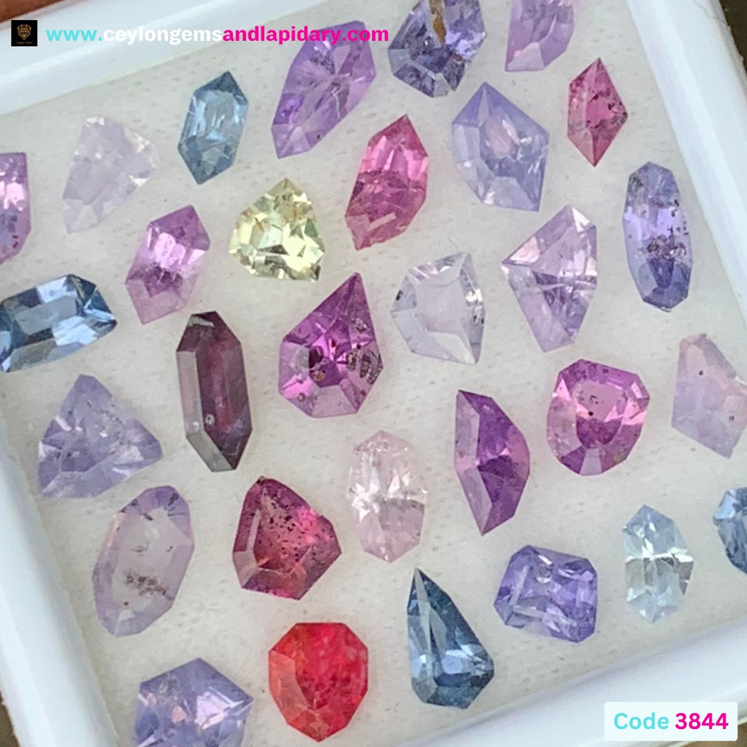 Unheated Sapphire Fancy Geometric Shape Natural Multicolor Loose Gemstone Parcel 10 Ct / 30 Gemstones From Sri Lanka 💎✨