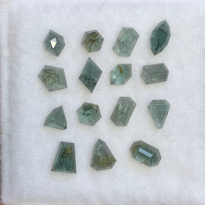 Rose Cut Teal Spinel Parcel 8.65 Ct / 15 Stones Natural Loose Gemstones from Sri Lanka