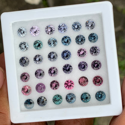 Spinel Rounds Multicolor Natural Unheated Parcel of 12.85 Ct / 36 Loose Gemstones For Jewelry Making