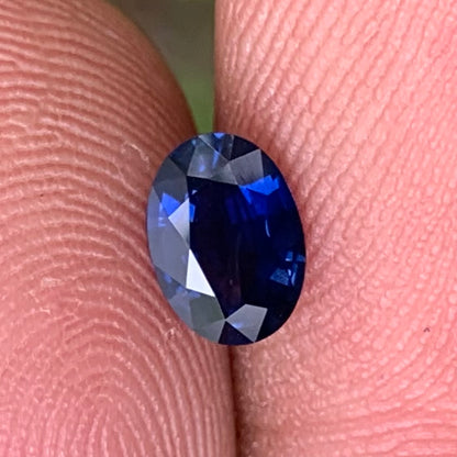 Deep Blue Sapphire Oval 0.70 Ct Heated Only Natural Loose Gemstone For Jewelry Making
