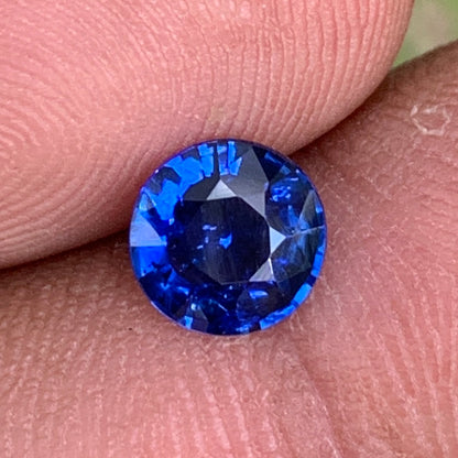 Blue Sapphire 6.5 mm Round 1.13 Ct Natural Loose Gemstone For Jewelry Making