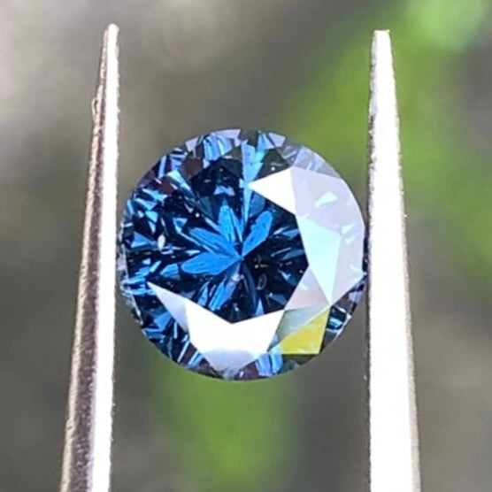 Teal Blue Spinel Fantasy / Concave Cut 6.1 mm Round 0.97 Ct Natural Loose Gemstone