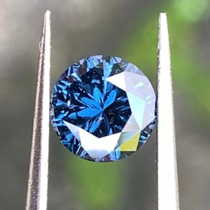 Teal Blue Spinel Fantasy / Concave Cut 6.1 mm Round 0.97 Ct Natural Loose Gemstone