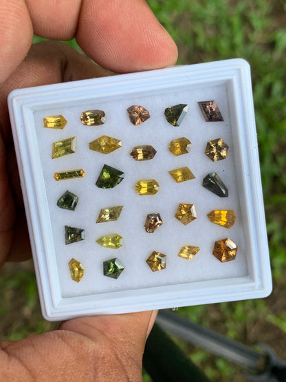 Zircon Geometric Shape Loose Gemstones Wholesale Parcel of Multicolor Natural Gems 14.6 Ct / 27 Stones