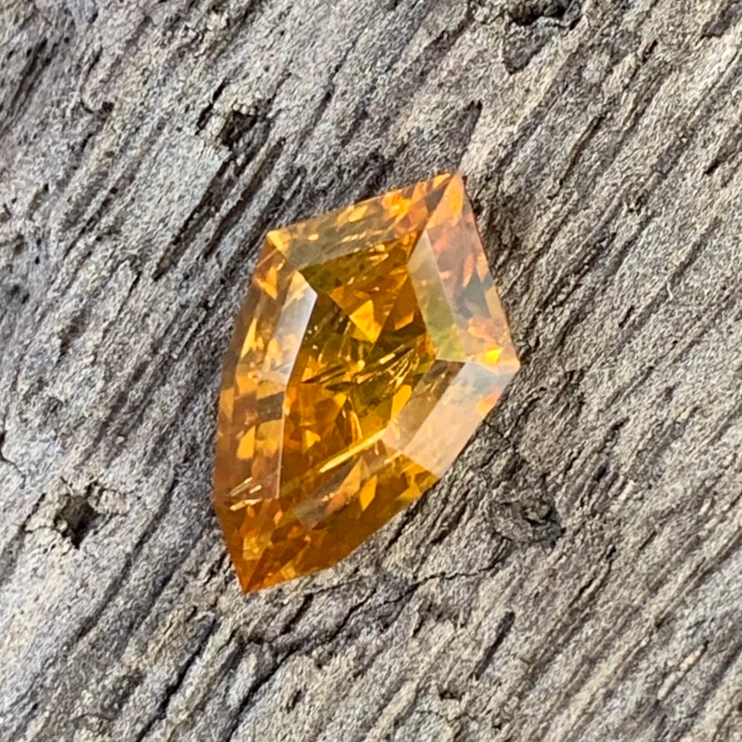 Orange Zircon Shield 2.86 Ct Natural Loose Gemstone From Sri Lanka