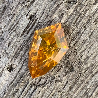 Orange Zircon Shield 2.86 Ct Natural Loose Gemstone From Sri Lanka