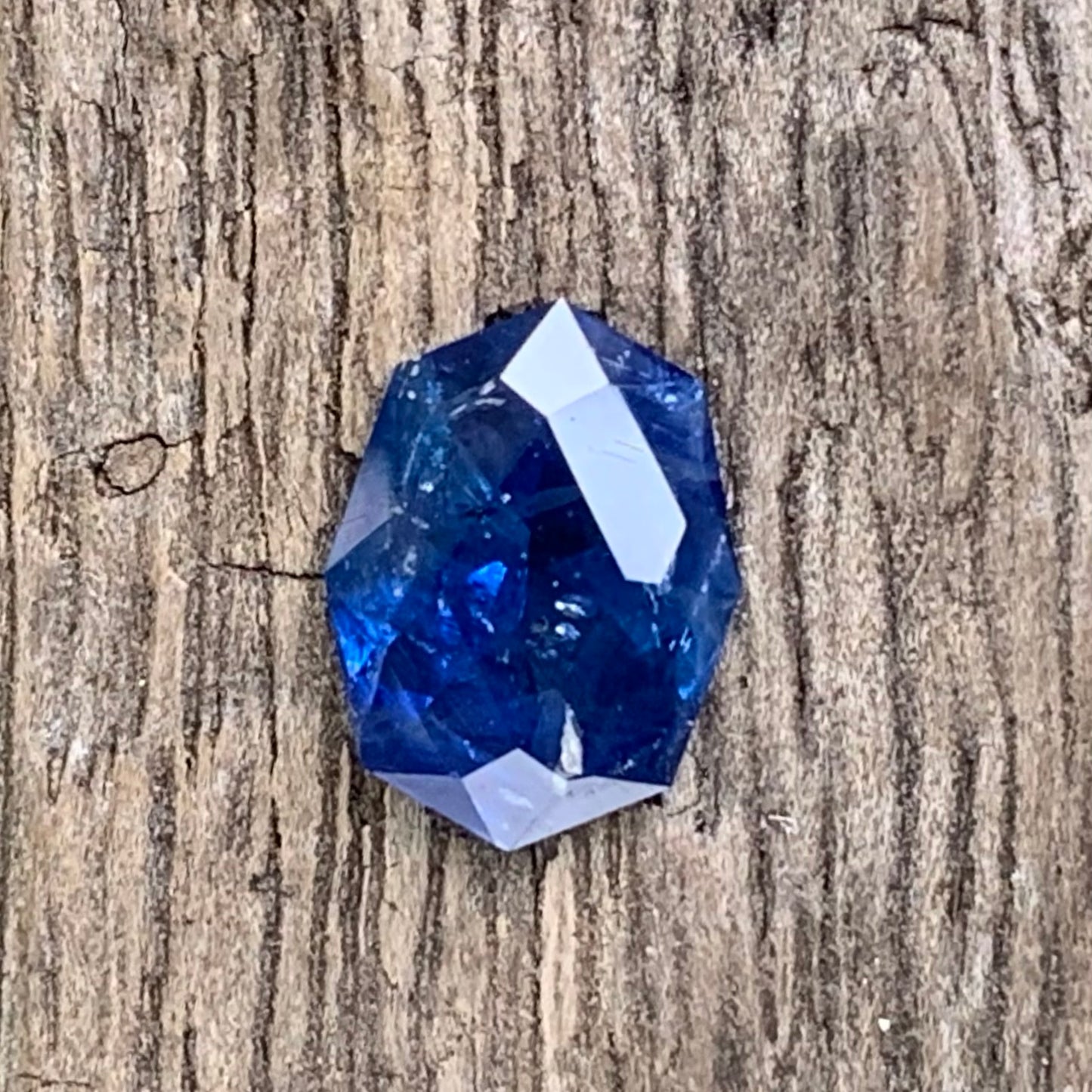 Heavily Included Deep Blue Sapphire Octagon 1.15 Ct Loose Gemstone from Sri Lanka