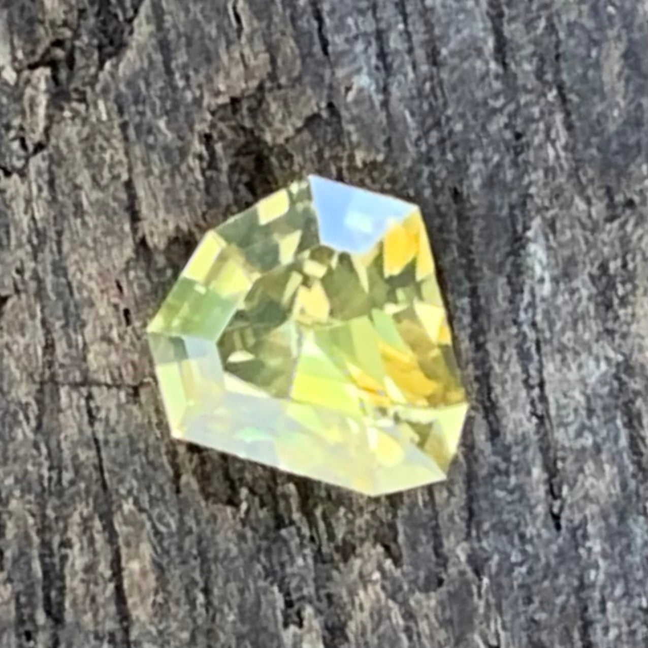 Yellowish Green Zircon Shield 0.78 Ct Natural Loose Gemstone for Jewelry Making