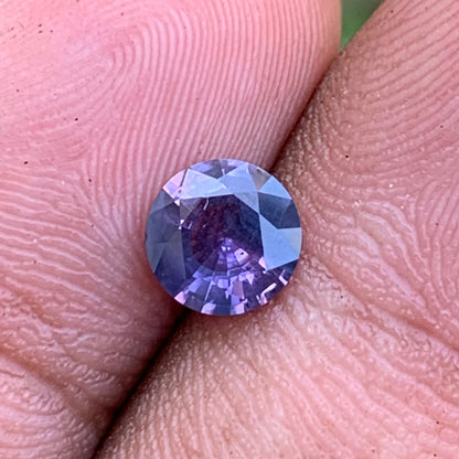 Purplish Blue Bicolor Sapphire 6.4 mm Round 1.06 Ct Heated Only Natural Loose Gemstone For Jewelry Making