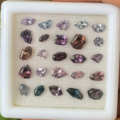 Multicolor Spinel Geometric Shape Natural Loose Gemstone Parcel 5.47 Ct / 25 Gemstones From Sri Lanka