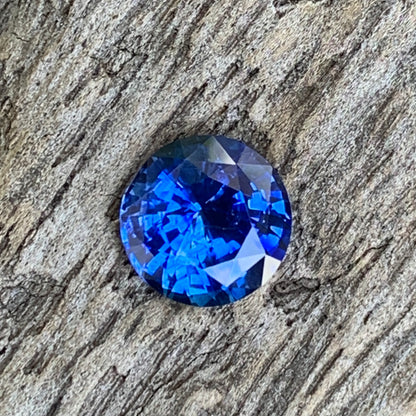 Blue Sapphire 6.8 mm Round Heated Only 1.45 Ct Natural Loose Gemstone for Jewelry Making