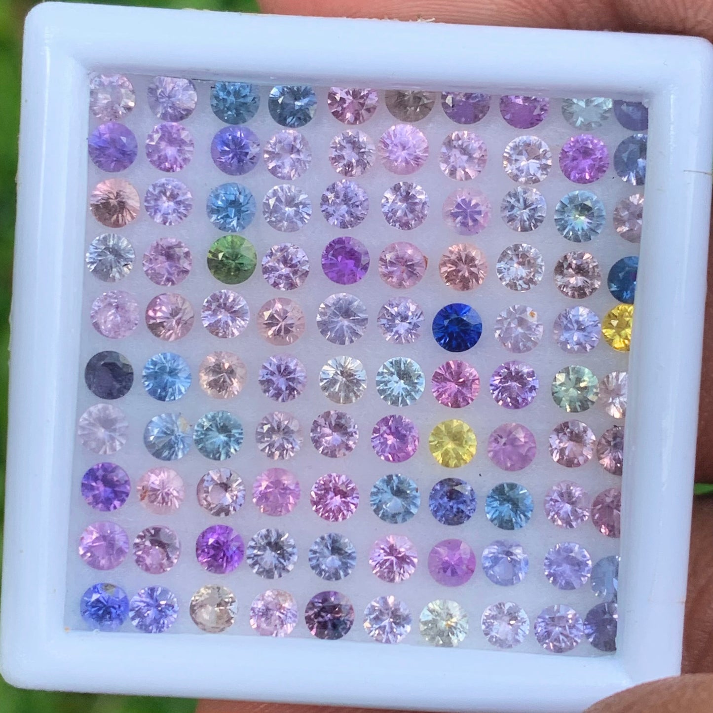 Unheated Sapphire 2.7 mm - 2.9 mm Rounds 10.75 Ct Multicolor Loose Gemstone Parcel of 100 Stones