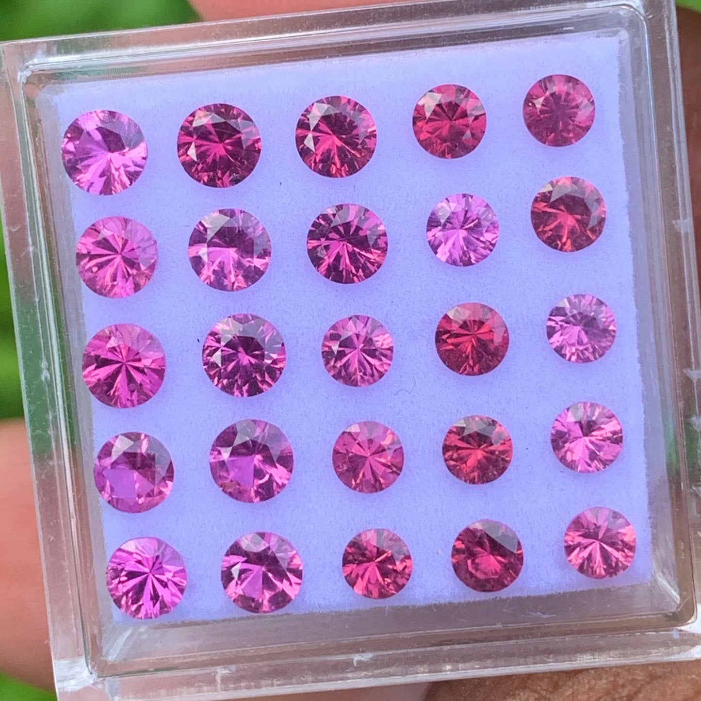 Red Garnet 3 - 3.5 mm Fantasy Concave Cut Rounds 4.50 Ct / 25 Stones Parcel of Natural Loose Gemstones From Sri Lanka