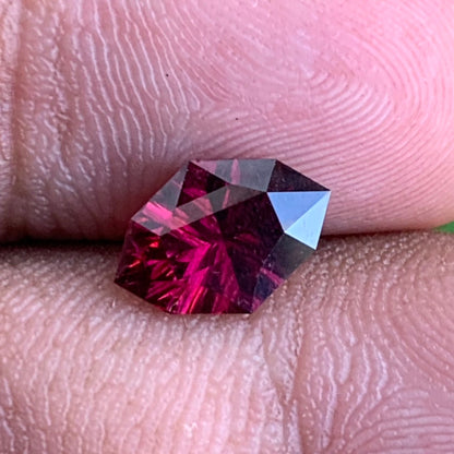 Red Garnet Fantasy / Concave Cut Modified Marquise 1.63 Ct Natural Loose Gemstone For Jewelry Making