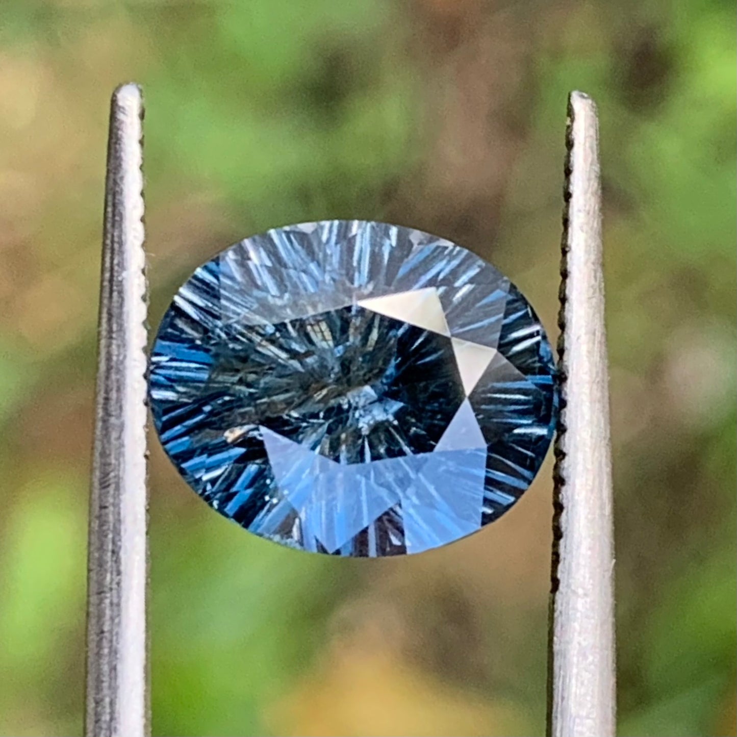 Teal Blue Spinel Fantasy Concave Cut Oval 2.79 Ct Natural Loose Gemstone From Sri Lanka
