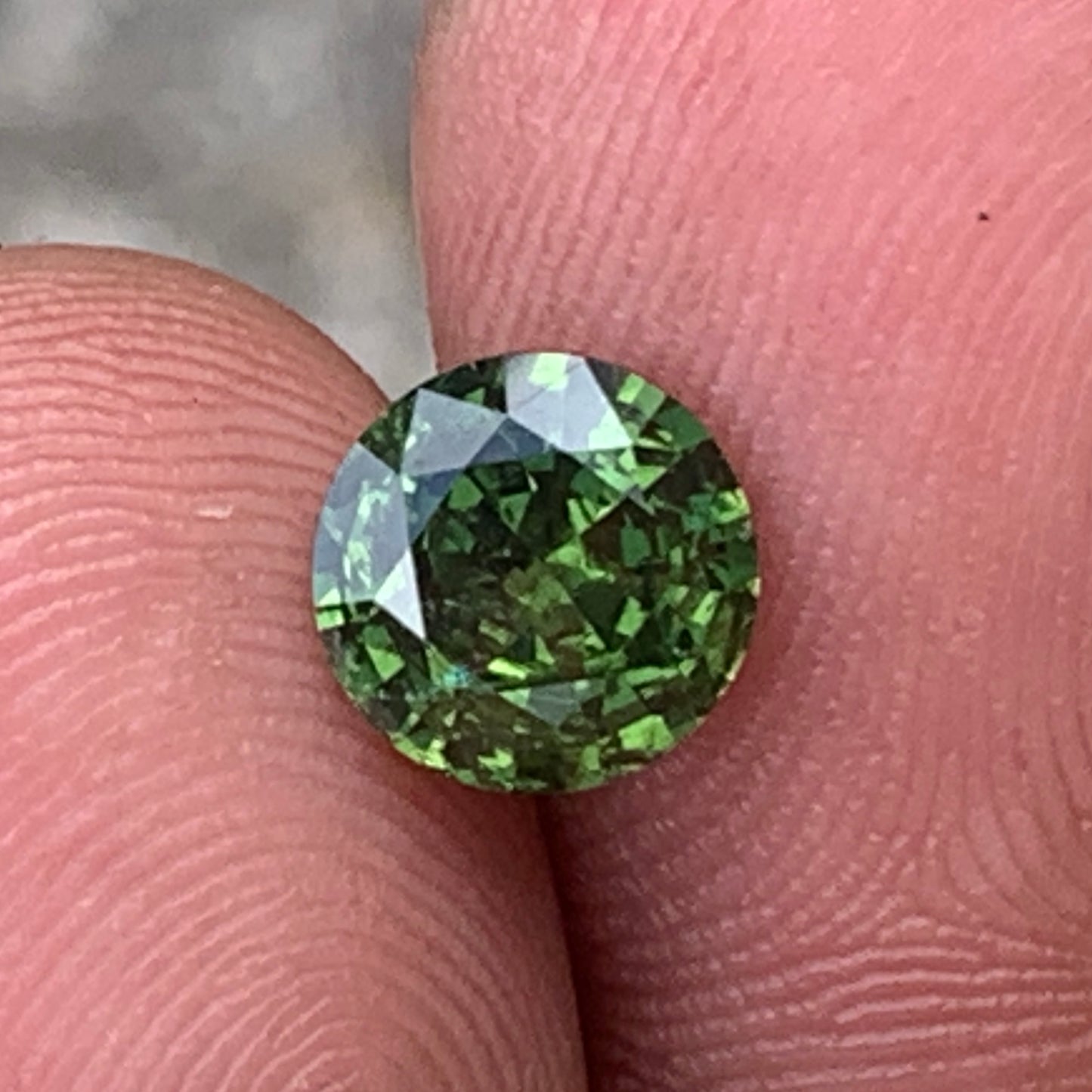 Green Zircon 7.4 mm Round 1.74 Ct Natural Loose Gemstone