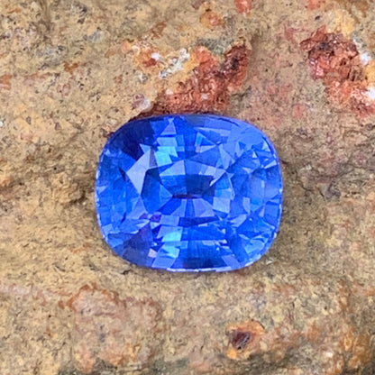 Unheated Vivid Blue Sapphire Certified Rectangular Cushion 2.08 Ct Natural Loose Gemstone
