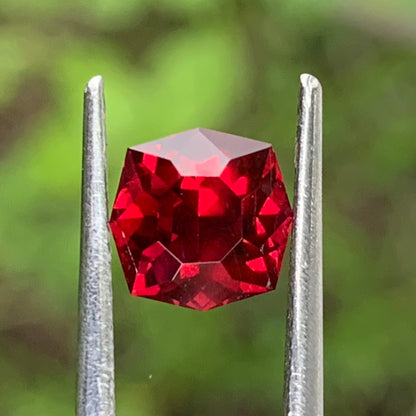 Deep Red Garnet Octagonal Flower 2.00 Ct Creative Cut Loose Gemstone