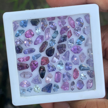 Unheated Sapphire Fancy Geometric Shape 23.93 Ct / 68 Stones Loose Gemstone Parcel For Jewelry Making 💎✨