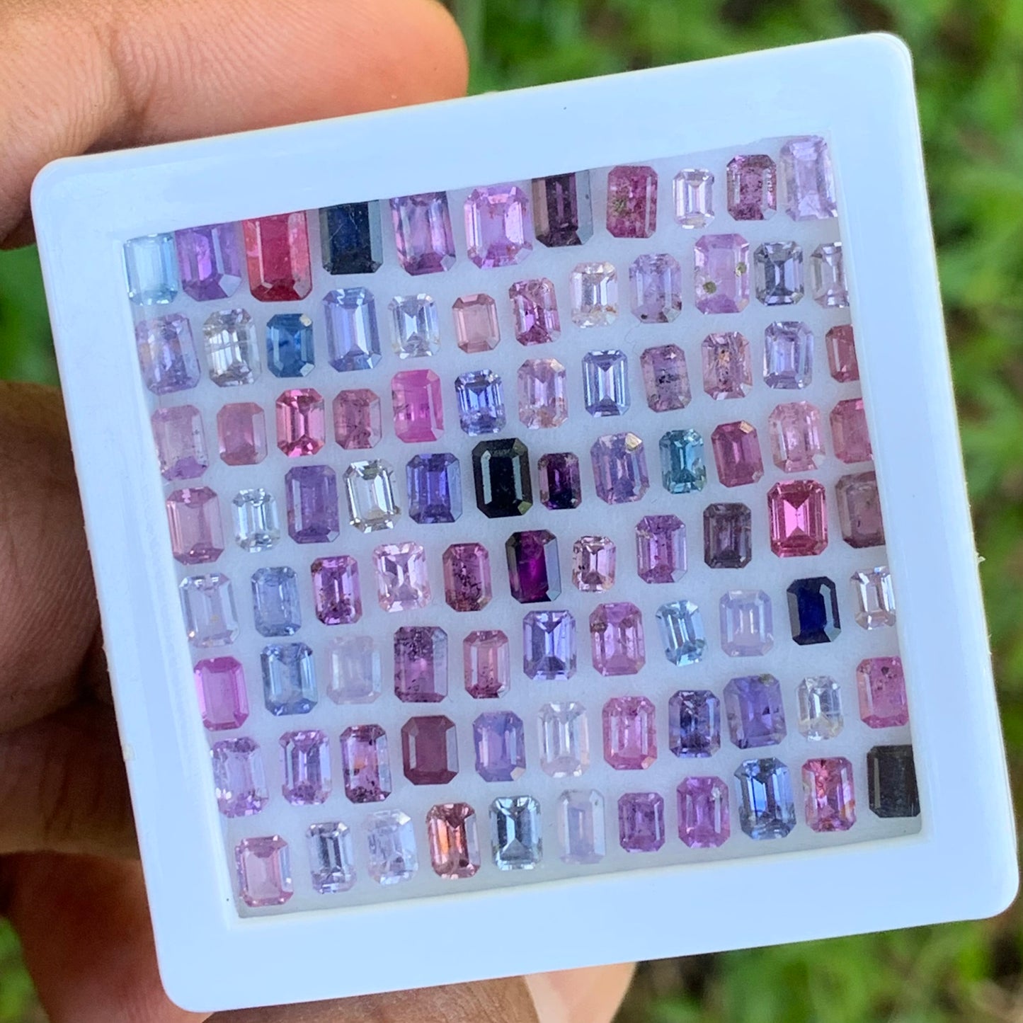 Unheated Sapphire Emerald Cut Loose Gem Parcel of 22.10 Ct / 91 Multicolor Natural Gemstones For Fine Jewelry