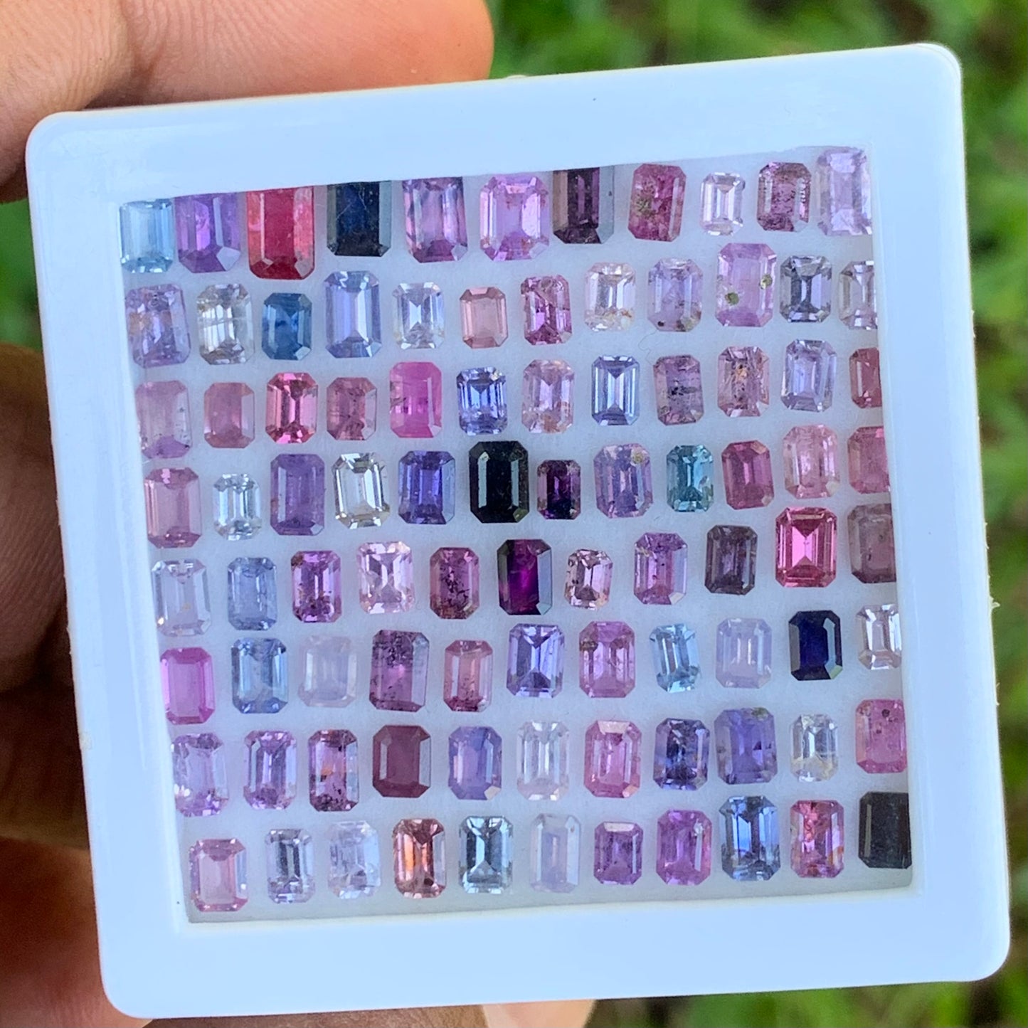 Unheated Sapphire Emerald Cut Loose Gem Parcel of 22.10 Ct / 91 Multicolor Natural Gemstones For Fine Jewelry