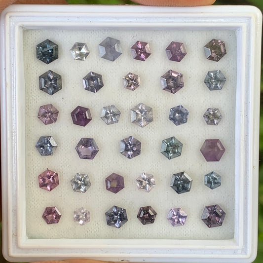Natural Spinel Hexagons Parcel of 11.75 Ct / 34 Loose Gemstones from Sri Lanka