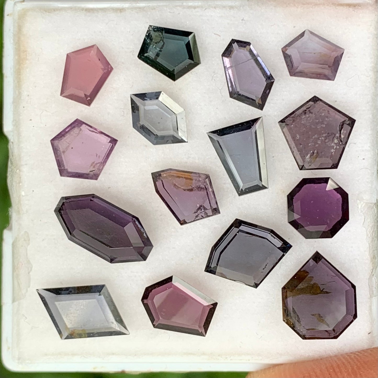Spinel Portrait Cut Tablets of Different Geometric Shapes Natural Loose Gemstone Parcel 14.35 Ct / 15 Stones