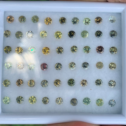 Zircon Rounds Wholesale Parcel of 54 Multi Color Natural Loose Gemstones 11.22Ct