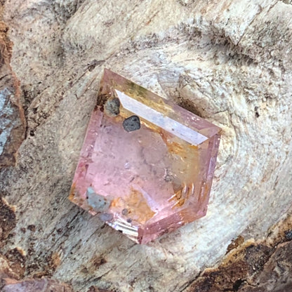 Orangish Pink Padparadscha Sapphire Portrait Cut Tablet 3.87 Ct Natural Loose Gemstone