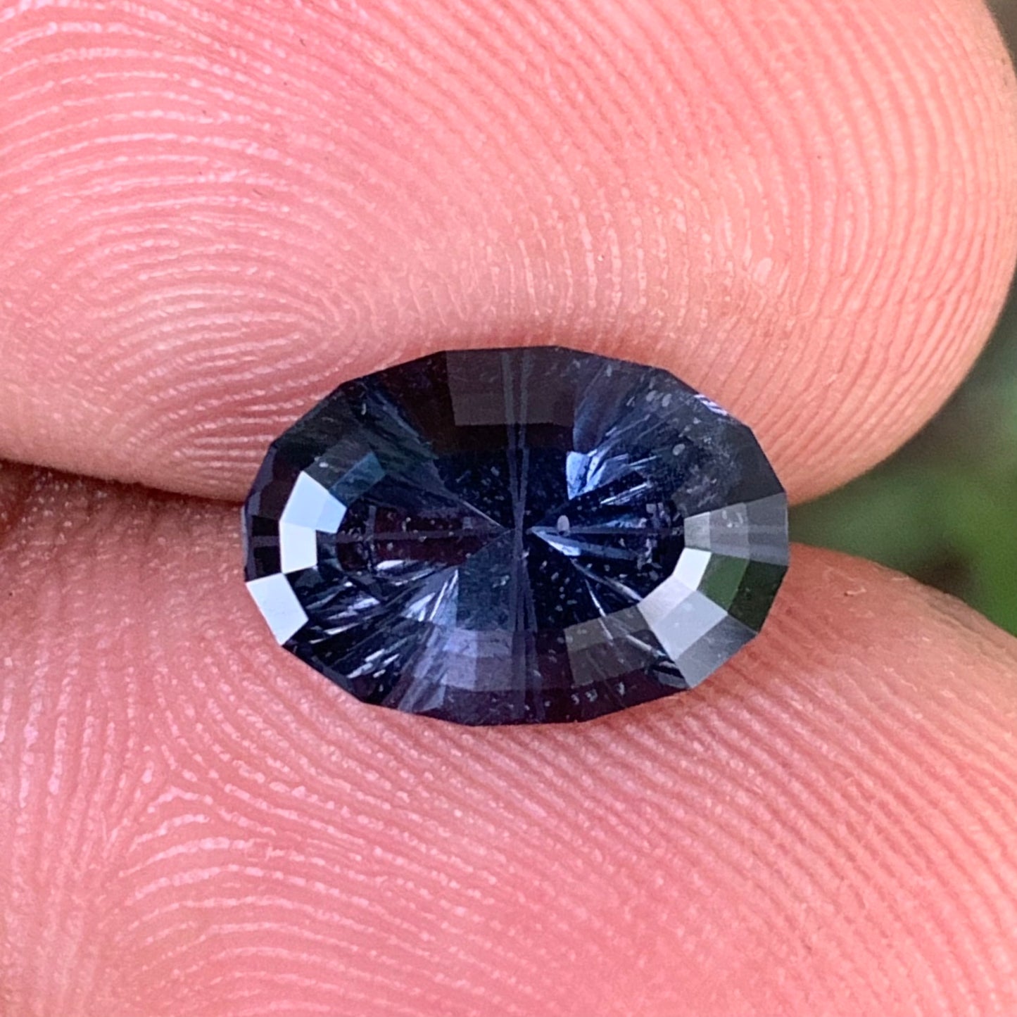 Deep Blue Spinel Concave Cut / Fantasy Cut Modified Oval 3.09 Ct Natural Loose Gemstone From Sri Lanka