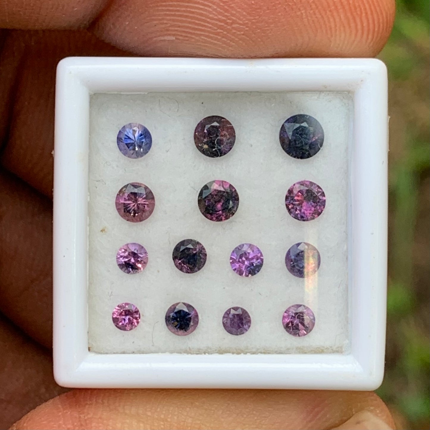 Bi Color Sapphire Natural Unheated Brilliant Cut Rounds 2.3 - 3.7 mm 2.04 Ct / 14 Loose Ceylon Sapphire Parcel from Sri Lanka