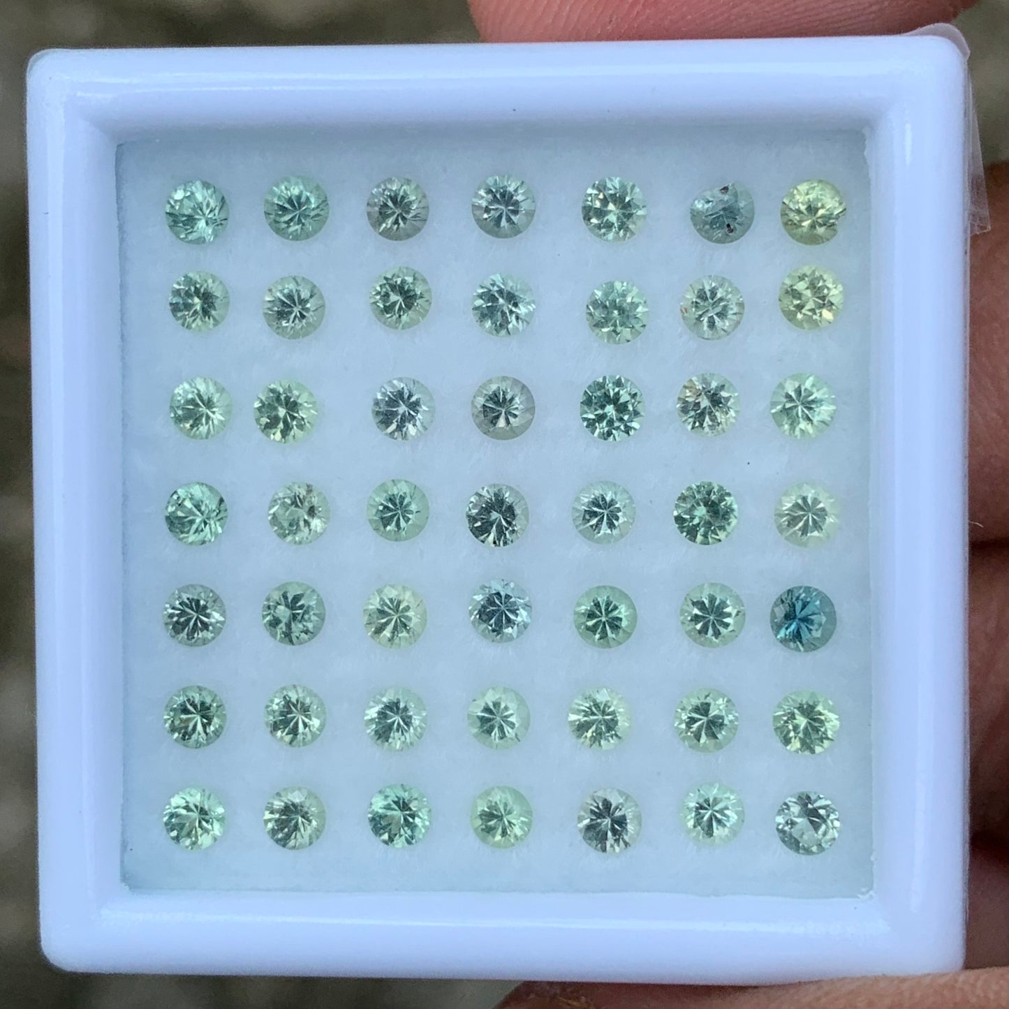 Green Sapphire 2.7 mm Rounds 4.8 Ct Loose Gemstone Parcel of 49 Stones