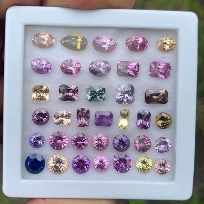 Sapphire Multicolor Natural Heated Only Loose Gemstone Parcel 20.46 Ct / 36 Gemstones From Sri Lanka