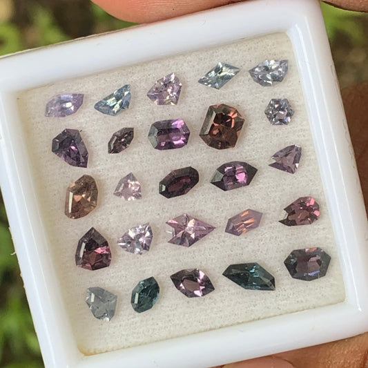 Multicolor Spinel Geometric Shape Natural Loose Gemstone Parcel 5.47 Ct / 25 Gemstones From Sri Lanka