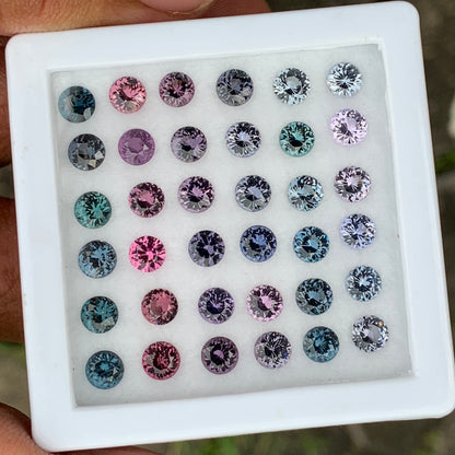 Spinel Rounds Multicolor Natural Unheated Parcel of 12.85 Ct / 36 Loose Gemstones For Jewelry Making