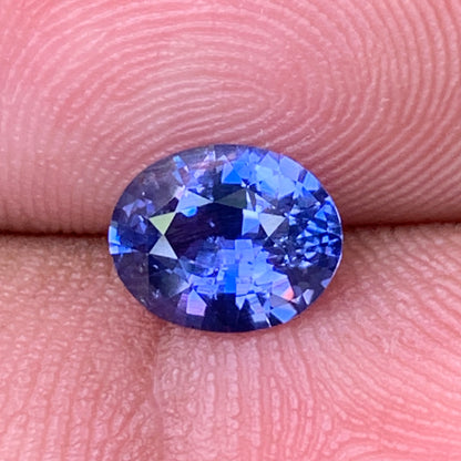 Unheated Violetish Blue Sapphire Certified Oval 1.26 Ct Natural Loose Gemstone