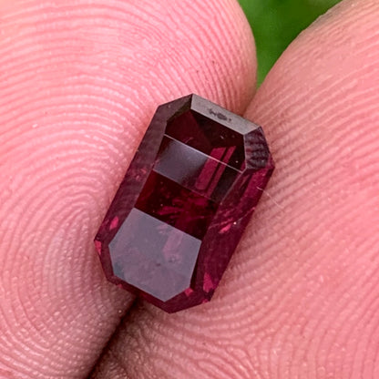 Red Garnet Pixel Cut Octagon 3.55 Ct Natural Unheated Loose Gemstone From Sri Lanka