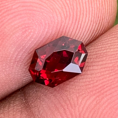 Red Garnet Octagon 1.55 Ct Natural Unheated Loose Gemstone from Sri Lanka