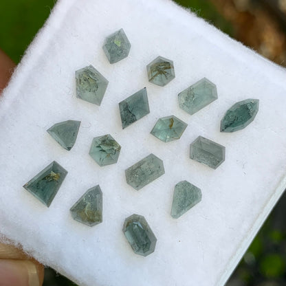 Rose Cut Teal Spinel Parcel 8.65 Ct / 15 Stones Natural Loose Gemstones from Sri Lanka