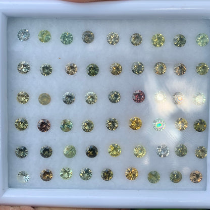 Zircon Rounds Wholesale Parcel of 54 Multi Color Natural Loose Gemstones 11.22Ct