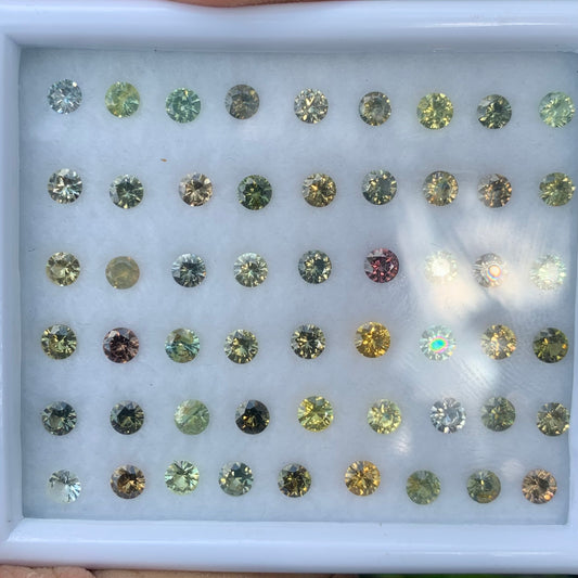 Zircon Rounds Wholesale Parcel of 54 Multi Color Natural Loose Gemstones 11.22Ct