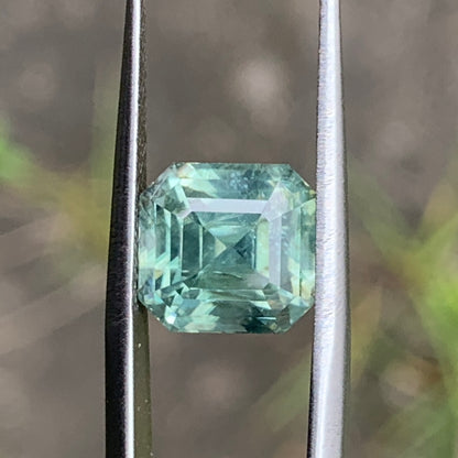Mint Green Zircon Emerald Cut Octagon 6.20 Ct Loose Gemstone For Contemporary Jewelry
